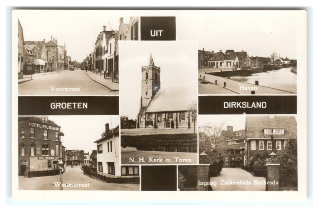 Dirksland, Groeten uit Dirksland, Ophalen of Verzenden, 1940 tot 1960, Ongelopen, Zuid-Holland