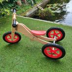 stoere houten loopfiets rode bandjes en verstelbaar zadeltje, Ophalen, Zo goed als nieuw, Loopfiets