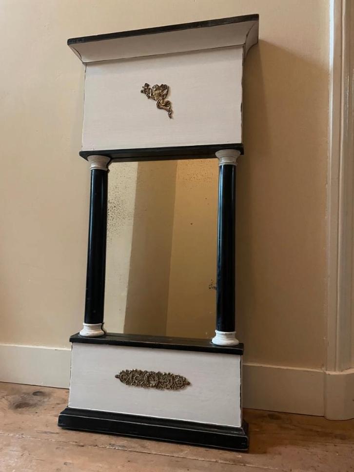 Empire Blokspiegel Trumeau Spiegel Frans antiek, Antiek en Kunst, Antiek | Spiegels, Minder dan 50 cm, Minder dan 100 cm, Overige vormen