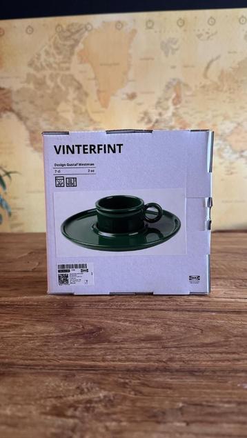 Ikea x Gustaf Westman Vinterfint kop en schotel donkergroen beschikbaar voor biedingen