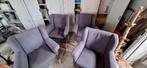 4 Grijze Eetkamerstoelen - Gratis!, Huis en Inrichting, Stoelen, Hout, Gebruikt, Vier, Grijs