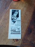 Advertentie van Ringers chocolade blokjes 1939, Verzamelen, Ophalen of Verzenden, Gebruikt, Overige typen