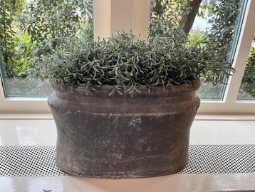Zware Plantenpot met Kunstgras sierstuk beschikbaar voor biedingen