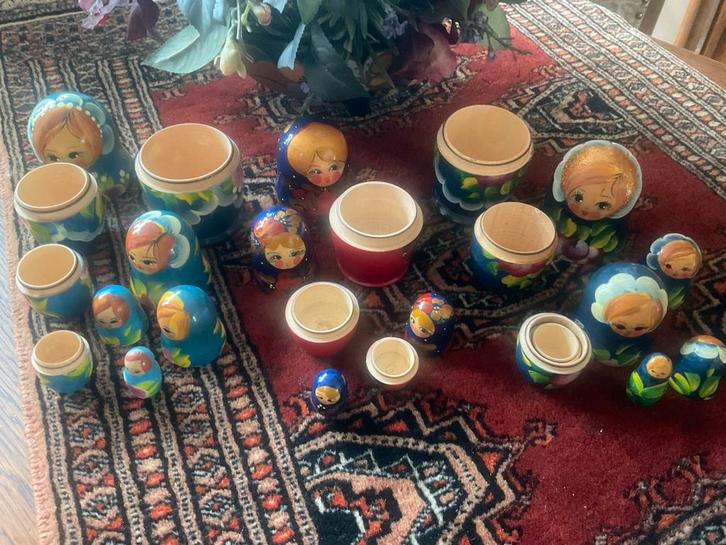 3 Matroesjka Poppetjes - Russische Nestpoppen, Antiek en Kunst, Kunst | Designobjecten, Verzenden