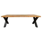 Rechthoekige mango eetkamertafel x poten - 200-220- 240 cm, Huis en Inrichting, Tafels | Eettafels, Ophalen, Metaal, 50 tot 100 cm