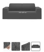 Tweezitsbankhoes stretch polyester jersey antracietkleurig, Huis en Inrichting, Banken | Bankstellen, Minder dan 75 cm, 150 tot 200 cm
