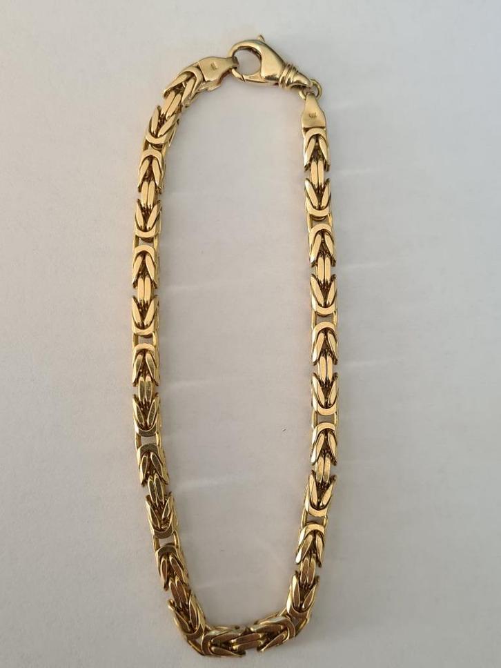 Zware & Massieve 14 karaat geelgouden koningsarmband, Sieraden, Tassen en Uiterlijk, Armbanden, Zo goed als nieuw, Goud, Goud