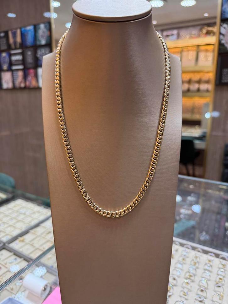 14KT Goud - 23.8 Gram - Ketting - CUBAN - 56 CM, Sieraden, Tassen en Uiterlijk, Kettingen, Nieuw, Goud, Ophalen