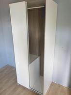 Witte kledingkast met schuifdeuren en spiegel, Ophalen, Met hangruimte, 50 tot 100 cm, Zo goed als nieuw