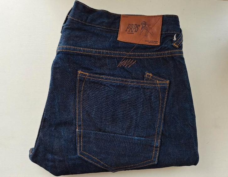 PRPS zgan donker blauwe Barracuda jeans, maat 38 (=NL 54), Kleding | Heren, Spijkerbroeken en Jeans, Zo goed als nieuw, W36 - W38 (confectie 52/54)