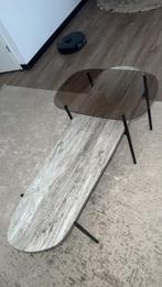 Tiziana salontafel marmer, Ophalen, Rechthoekig, Glas
