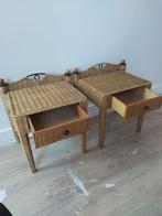 Rotan Nachtkastjes Set - Tweebrocante, Huis en Inrichting, Slaapkamer | Nachtkastjes, Ophalen