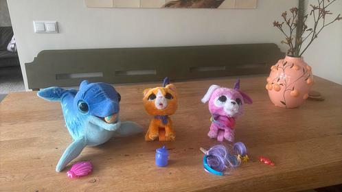 FurReal 3x: dolfijn, poes en hond, Kinderen en Baby's, Speelgoed | Knuffels en Pluche, Gebruikt, Overige typen, Ophalen