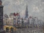 Schilderij. stadsaanzicht. R.G. van Wezel., Ophalen
