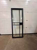 Glazen Binnendeur met Zwart Frame, Doe-het-zelf en Verbouw, Deuren en Horren, Ophalen, 80 tot 100 cm, Binnendeur, 200 tot 215 cm