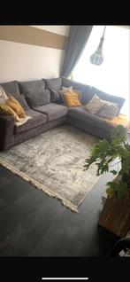 Ribbelbank & Eettafel met bankje te koop, Ophalen of Verzenden, Gebruikt, Stof, U bank