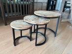 Salontafel set van 3 - Nesting tafeltjes, Huis en Inrichting, Tafels | Bijzettafels, Ophalen, Minder dan 45 cm, Minder dan 55 cm