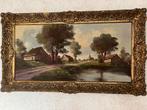 Engels landschap met boerderij, Antiek en Kunst, Kunst | Schilderijen | Klassiek, Ophalen of Verzenden