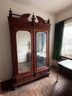 Antieke Franse halkast met spiegel, Ophalen of Verzenden