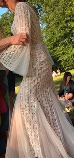 herve Paris bruidsjurk mt m/l, Trouwjurk, Herve, Beige, Ophalen of Verzenden