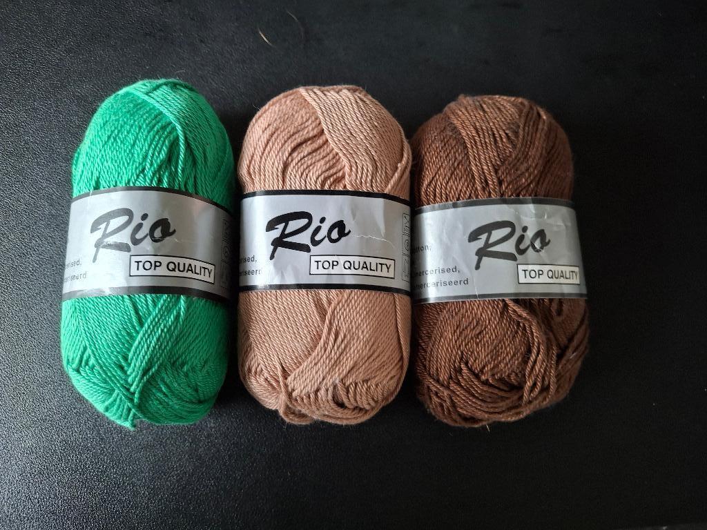 3 bol Rio - 100% katoen, gemerceriseerd - licht glanzend, Ophalen of Verzenden, Nieuw, Breien of Haken, Wol of Garen