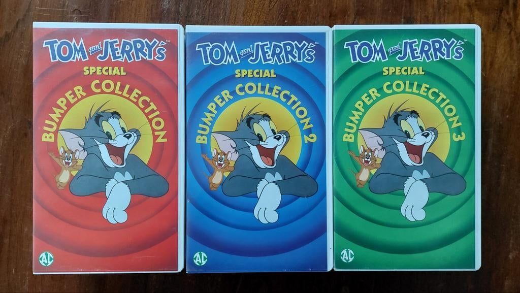 Tom and Jerry's special bumper collection deel 1 t/m 3 video, Alle leeftijden, Ophalen of Verzenden, Gebruikt