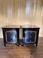 Set/2 Vintage nachtkastjes met 3 lades, Huis en Inrichting, Slaapkamer | Nachtkastjes, Ophalen, Gebruikt, Minder dan 45 cm, 55 tot 70 cm
