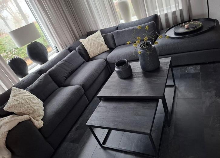 ZGAN Montel Infinity Elementen Hoekbank - Antraciet - 320cm, Huis en Inrichting, Banken | Bankstellen, Zo goed als nieuw, Hoekbank