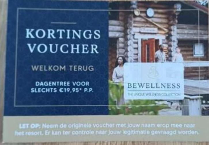 6x een kortingscode voor een sauna van Be Wellness, Tickets en Kaartjes, Kortingen en Cadeaubonnen, Drie personen of meer, Spa of Sauna