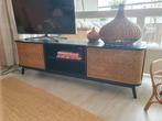 Tv meubel webbing rotan zwart hout, 150 tot 200 cm, Ophalen of Verzenden, Zo goed als nieuw, Minder dan 100 cm