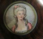 Antiek handgeschilderd miniatuur portret dame /16, Verzenden