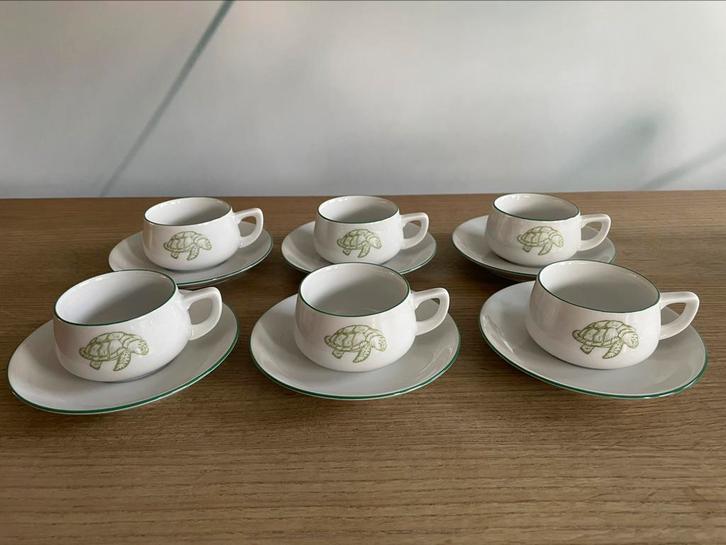 Een schattige bijzonder setje vintage soepkommetjes, Antiek en Kunst, Antiek | Servies compleet, Ophalen of Verzenden