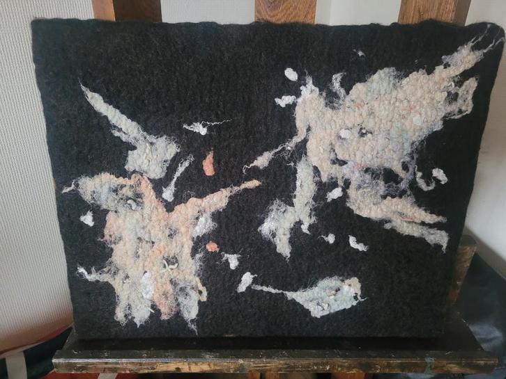 Abstract vilten wanddecoratie, Antiek en Kunst, Kunst | Schilderijen | Abstract, Ophalen of Verzenden