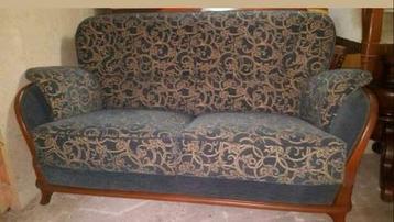 2 kersenhout fauteuils met bank - Set beschikbaar voor biedingen