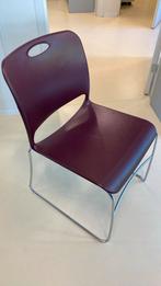 Retro stoel wijnrood, Huis en Inrichting, Stoelen, Ophalen, Gebruikt, Eén, Metaal