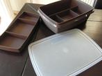 vintage tupperware naaidoos bruin met uitneembaar deel + vak, Huis en Inrichting, Keuken | Tupperware, Ophalen of Verzenden, Zo goed als nieuw