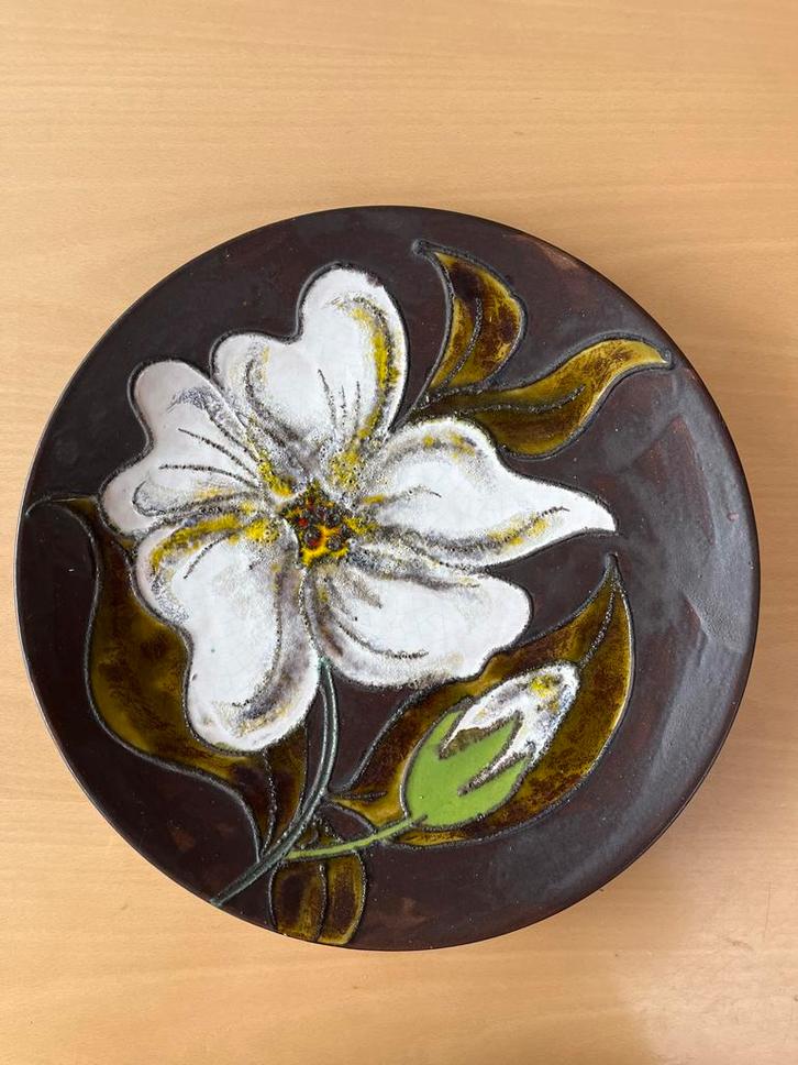 Jugendstil Aardewerk Bord, Ø37cm, Gesigneerd, Antiek en Kunst, Antiek | Wandborden en Tegels, Ophalen of Verzenden