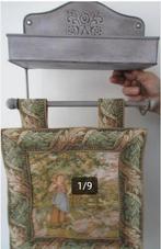 vintage: zinken kammenbak met gobelin wandkleed, Ophalen of Verzenden