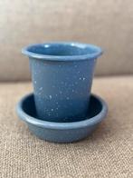 Dille & Kamille emaille beker Schaaltje blauw wit gespikkeld, Ophalen of Verzenden, Nieuw