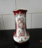 ANTIEKE ZELDZAME MAJOLICA VAAS met ENGELEN+ BLOEMEN, Ophalen of Verzenden