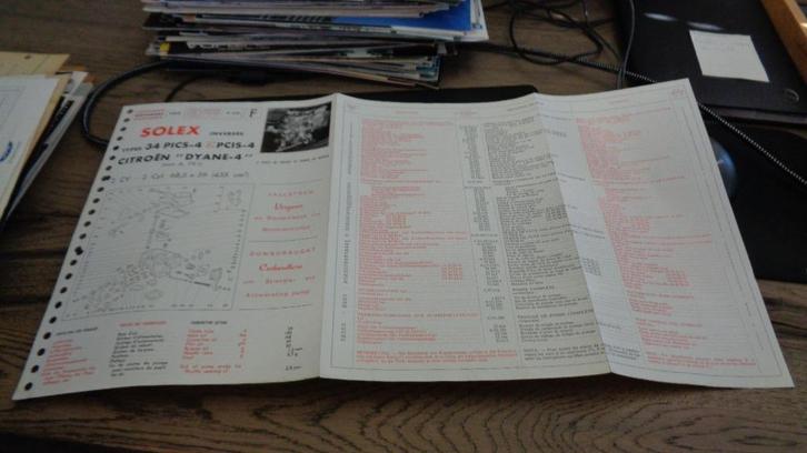ZELDZAME Folder CITROEN "DYANE-4" , SOLEX Carberateur PCIS-4, Boeken, Auto's | Folders en Tijdschriften, Zo goed als nieuw, Citroën