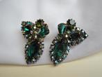 Oorbellen Weiss antieklook/smaragd groene aurora rijnstenen, Met kristal, Overige materialen, Verzenden, Zo goed als nieuw