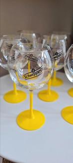 7 Schweppes gin-tonic glazen met gele voet., Ophalen, Gebruikt, Overige typen