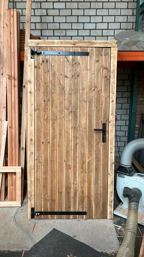 Deur tbv tuinhuis  of overkapping linksdraaiend, Tuin en Terras, Tuinpoorten, Zo goed als nieuw, Draaipoort, Hout, 150 tot 200 cm