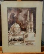 Ben Bakermans (1901-1984) Geldrop kerk  1976 aquarel, Antiek en Kunst, Kunst | Schilderijen | Klassiek, Verzenden