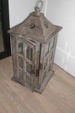 grote houten lantaarn zgan, Ophalen, Zo goed als nieuw, Kandelaar, Hout