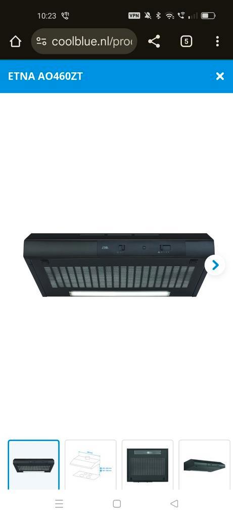 Etna AO460ZT Afzuigkap + 4 Koolstoffilters, Witgoed en Apparatuur, Afzuigkappen, Ophalen of Verzenden