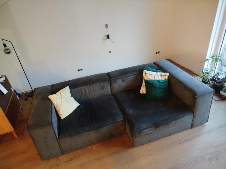 Ribstof bank wehkamp, Huis en Inrichting, Banken | Bankstellen, Gebruikt, Hoekbank, Vierpersoons of meer, 250 tot 300 cm, 100 tot 125 cm