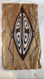 Papoea Nieuw-Guinea Abelam Schorsschildering Masker Motief, Ophalen of Verzenden