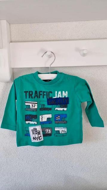 NIEUW! Zeegroene Longsleeve met print - Maat 68 beschikbaar voor biedingen
